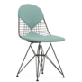 Vitra Eames Wire DKR-2 Chair black, seat cushion Hopsak mint - ivory