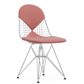 Vitra - Wire Chair DKR -2 chromed, seat / back cushion Hopsak poppy red-ivory