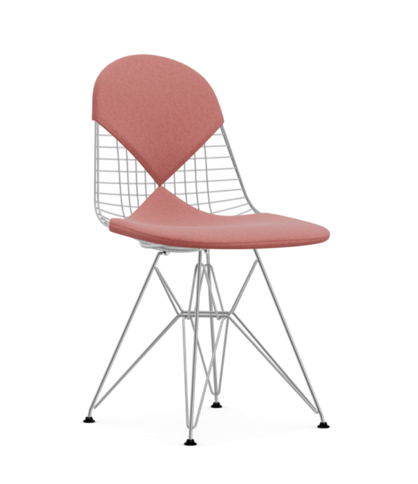 Vitra  Vitra - Wire Chair DKR -2 chroom, zit / rug kussen Hopsak poppy red - ivory