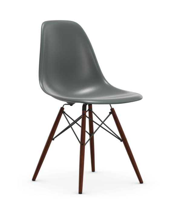 Vitra  DSW Plastic Side Chair, dark maple base