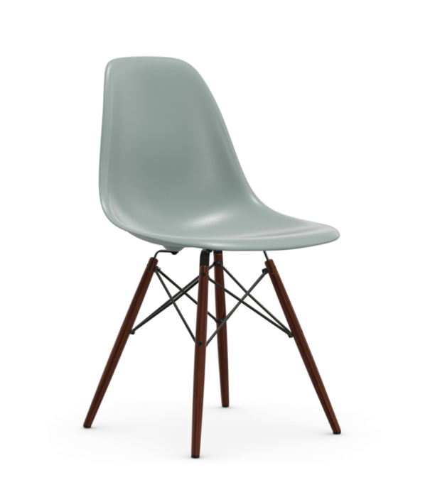 Vitra  DSW Plastic Side Chair, dark maple base