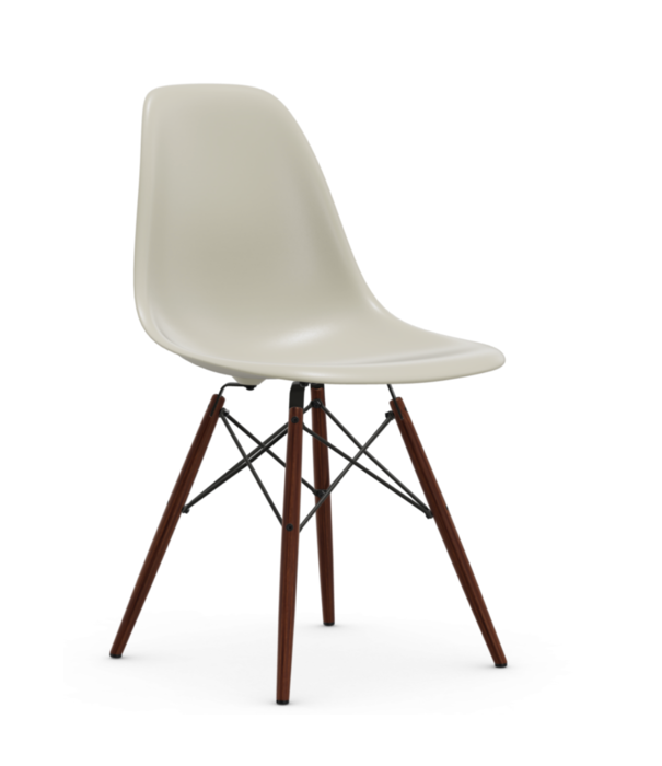Vitra  DSW Plastic Side Chair, dark maple base