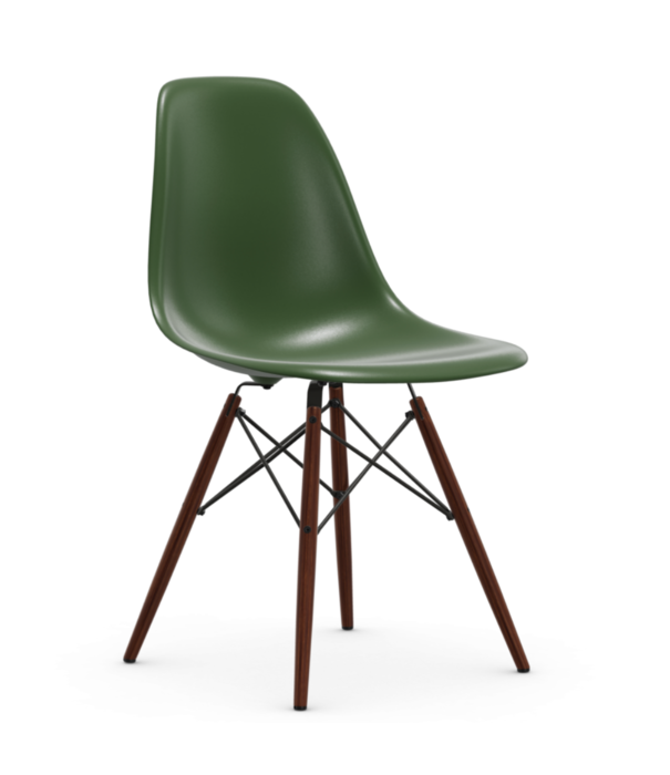 Vitra  DSW Plastic Side Chair, dark maple base