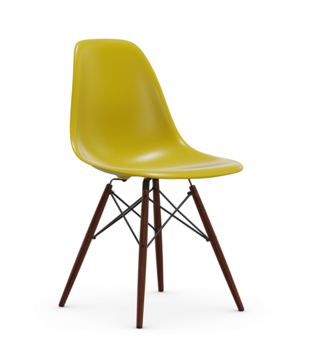 Vitra  DSW Plastic Eetkamerstoel, donker esdoorn onderstel