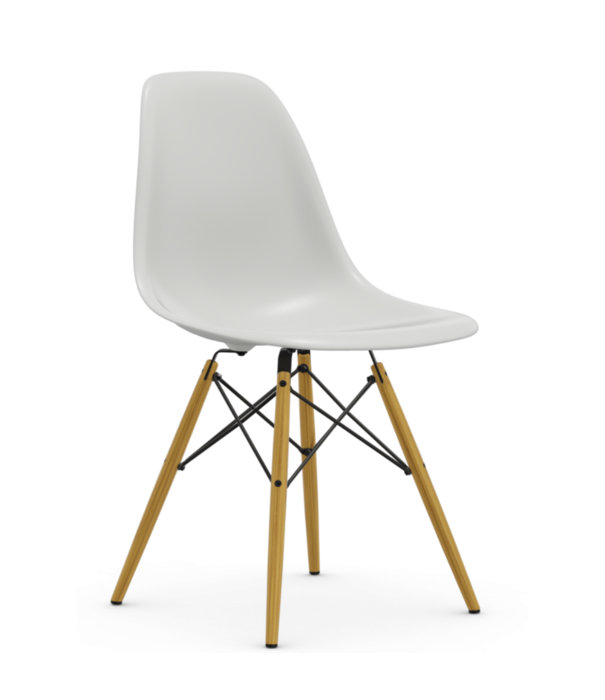 Vitra  DSW Plastic Eetkamerstoel, goud esdoorn onderstel