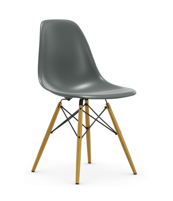 Vitra  Vitra - Eames Plastic Side Chair RE DSW, onderstel goud esdoorn