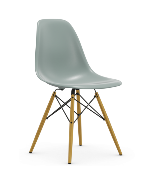 Vitra  Vitra - Eames Plastic Side Chair RE DSW, onderstel goud esdoorn