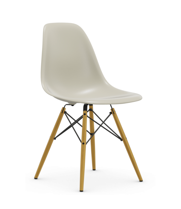 Vitra  DSW Plastic Eetkamerstoel, goud esdoorn onderstel