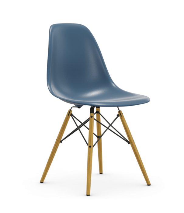 Vitra  Vitra - Eames Plastic Side Chair RE DSW, onderstel goud esdoorn