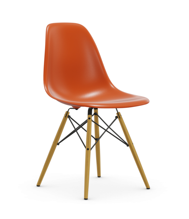 Vitra  DSW Plastic Side Chair, maple gold base