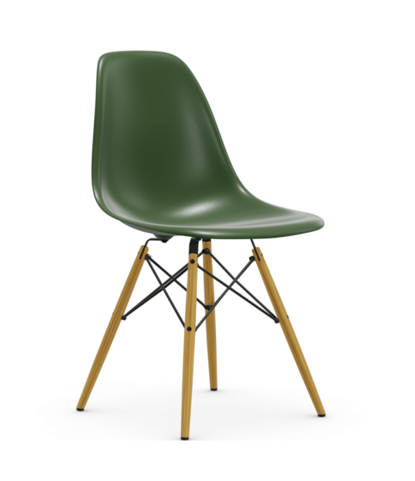 Vitra  DSW Plastic Eetkamerstoel, goud esdoorn onderstel