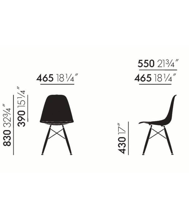 Vitra  Eames Plastic Side Chair, ash base