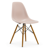 Eames DSW Plastic Eetkamerstoel, essen onderstel