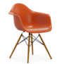 Vitra Eames DAW Plastic Stoel met arm, essen onderstel