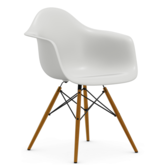 Vitra Eames DAW Plastic Stoel met arm, essen onderstel