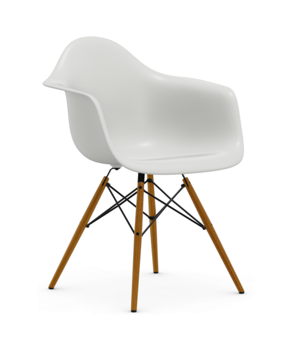 Vitra  Vitra Eames DAW Plastic Stoel met arm, essen onderstel