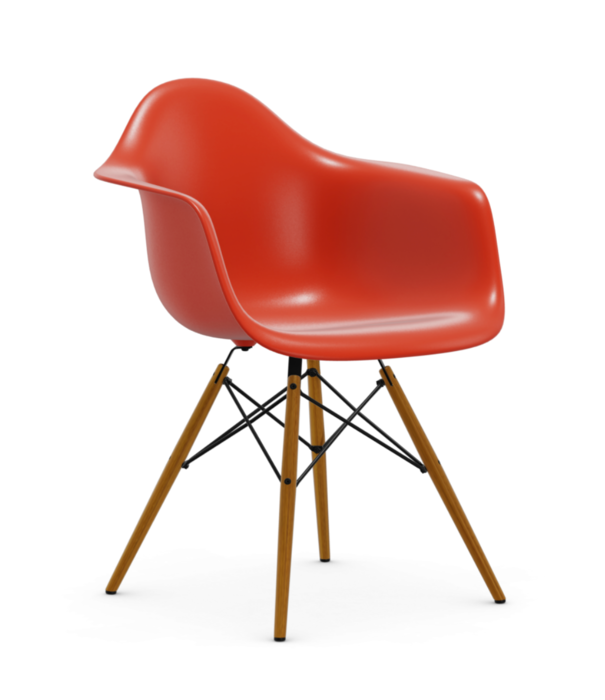 Vitra  Vitra Eames DAW Plastic Stoel met arm, essen onderstel