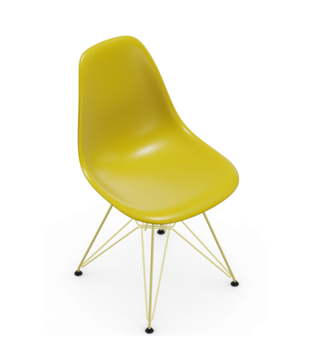 Vitra  Eames DSR Plastic Eetkamerstoel mustard, citron onderstel