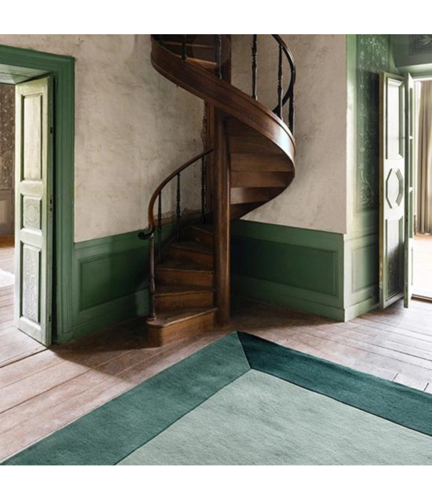 Layered  Layered - Teklan Box Wool Rug Greens 100% Wol