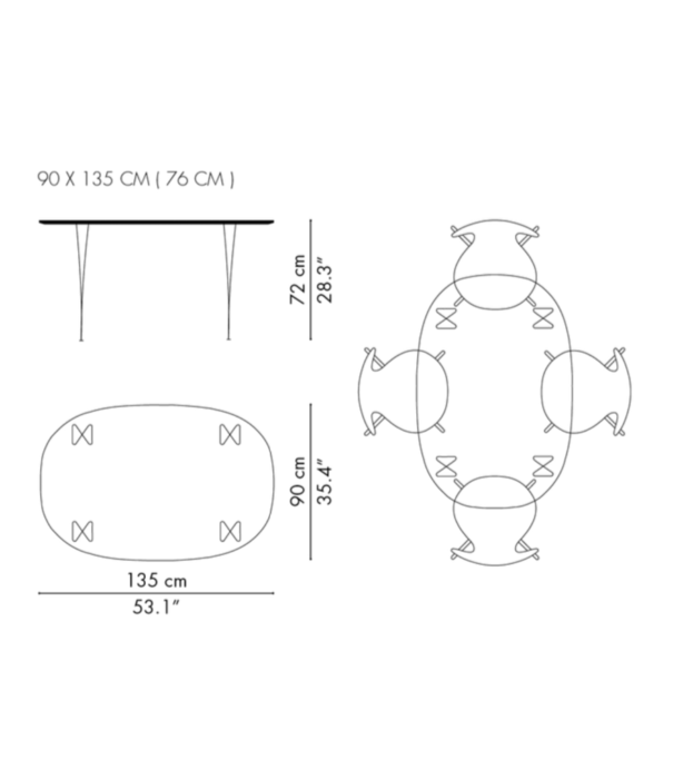 Fritz Hansen  Fritz Hansen B611 Superellipse eet / vergader tafel Fenix laminaat