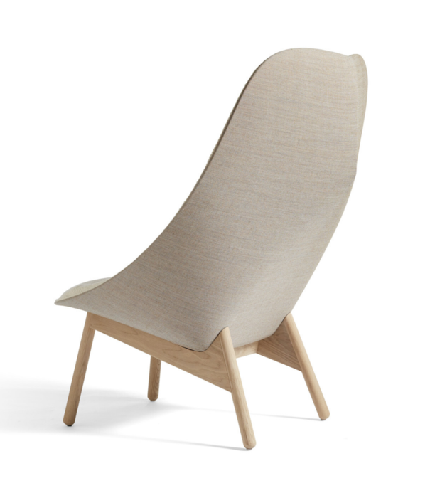 Hay  Uchiwa Quilted lounge stoel voorkant Hallingdal 126 grijs, Sierra zwart leer