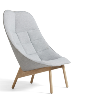 Hay - Uchiwa Quilted lounge chair front Mode 002 grijs,  Remix 123 grey