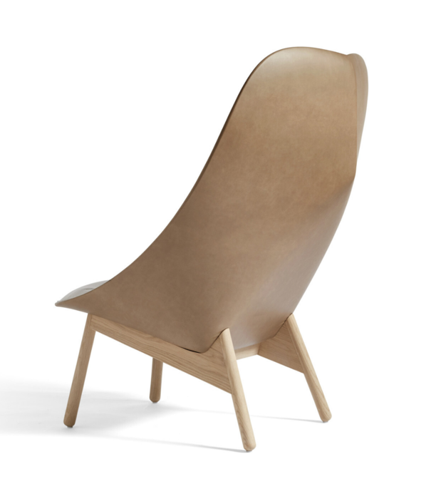Hay  Uchiwa Quilted lounge chair front Mode 09 sand, nougat leather