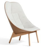 Uchiwa Quilted lounge stoel front Mode 09 sand, nougat leder
