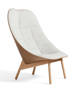 Uchiwa Quilted lounge stoel voorkant Mode 09 sand, nougat leer