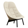 Hay Uchiwa - Uchiwa Quilted lounge chair front Maglia Cream, base black oak