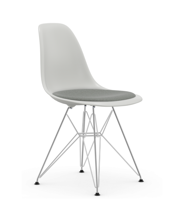 Vitra  Eames DSR Stoel met zitkussen, chrome onderstel