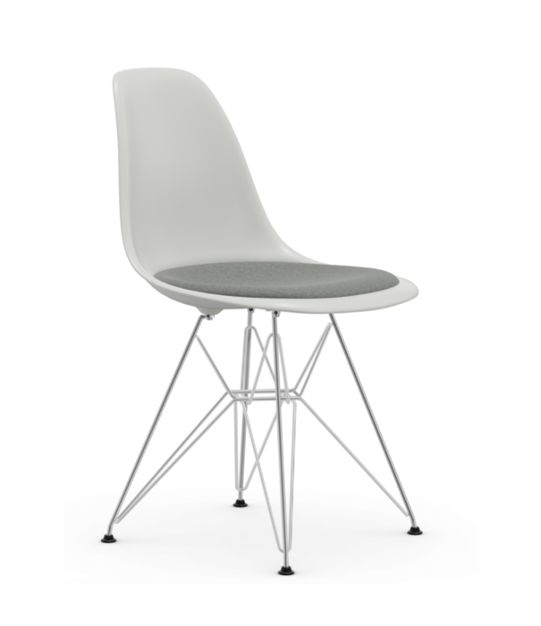 Vitra  Vitra - Eames Plastic Side Chair RE DSR met zitkussen Hopsak, chroom