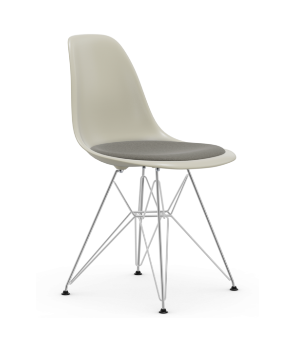 Vitra  Eames DSR Stoel met zitkussen, chrome onderstel