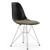 Vitra Eames DSR Stoel met zitkussen, chrome onderstel