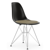 Vitra - Eames Plastic Side Chair RE DSR with seat cushion Hopsak, chrome