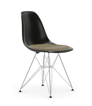 Vitra - Eames Plastic Side Chair RE DSR met zitkussen, onderstel chroom
