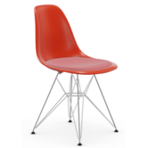 Vitra - Eames Plastic Side Chair RE DSR with seat cushion Hopsak, chrome