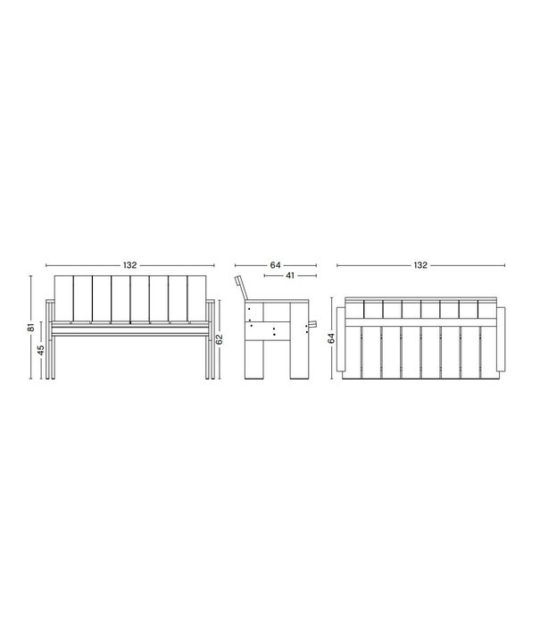 Hay  Hay - Crate Dining Tuinbank, gelakt grenen