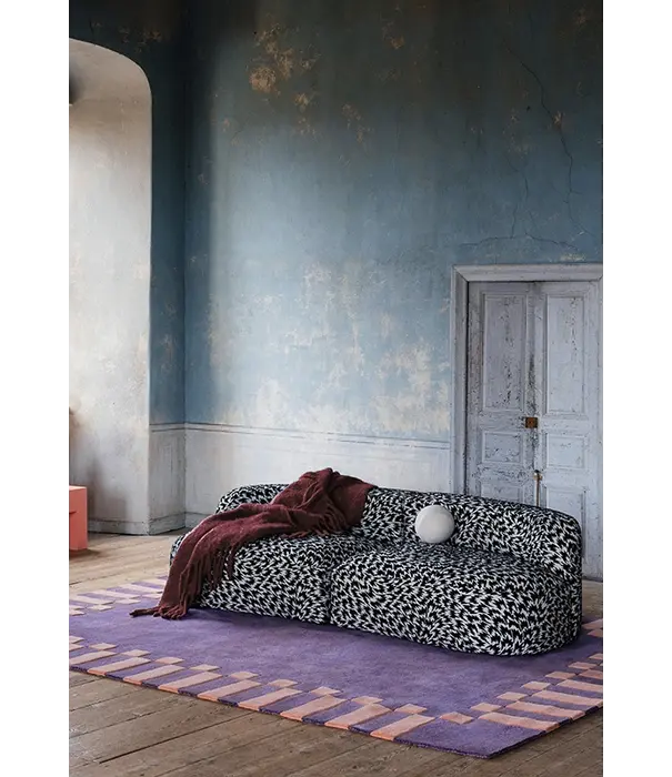 Layered  Layered Teklan Frame Rug Cobalt Salmon