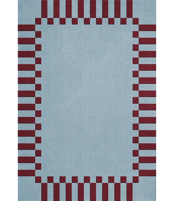 Layered  Layered Teklan Frame Rug Mullbery Sky