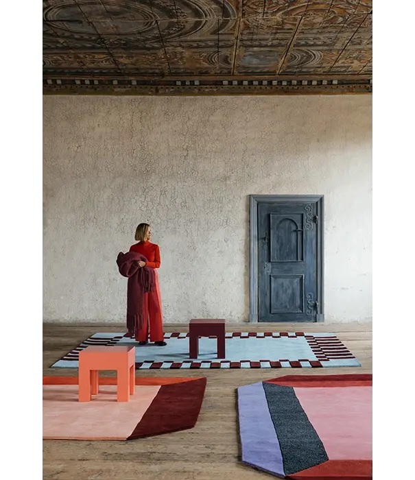 Layered  Layered Teklan Frame Rug Mullbery Sky