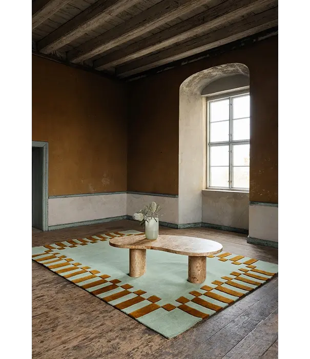 Layered  Layered Teklan Frame Rug Pistachio Camel