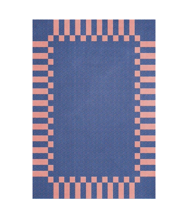 Layered  Layered Teklan Frame Rug Cobalt Salmon