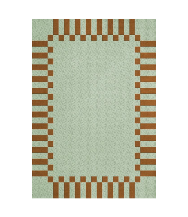 Layered  Layered - Teklan Frame Rug Pistachio Camel  100% wool