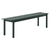 Muuto Outdoor - Linear Steel bench dark green 170 x 34