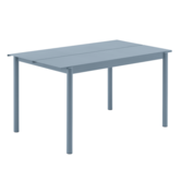Linear Steel Tafel pale blue 140cm
