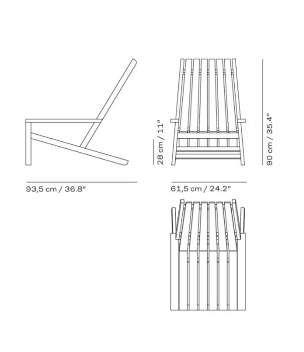 Fritz Hansen Fritz Hansen Between Lines Deck Chair teak