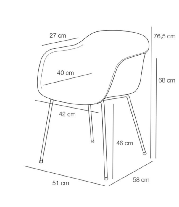 Muuto  Muuto Outdoor - Fiber Outdoor Armchair  - Brown-Red