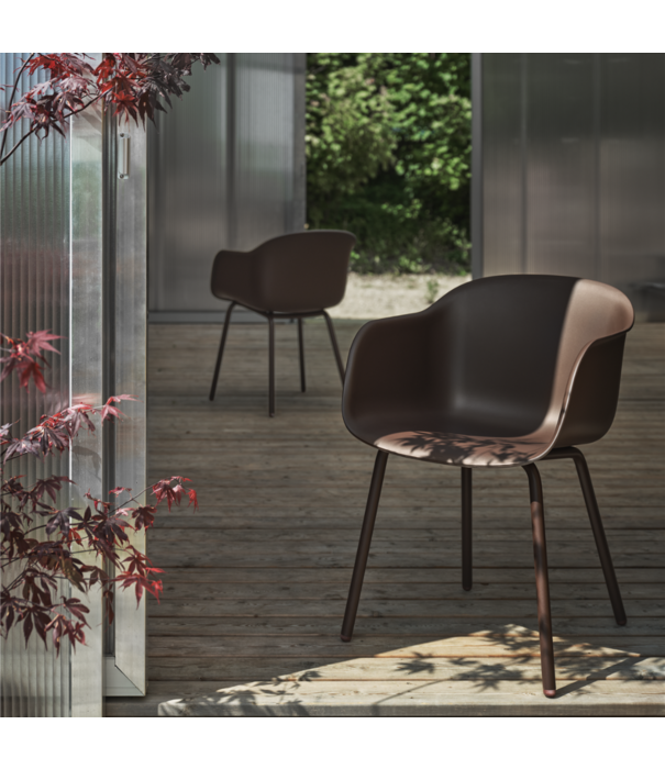 Muuto  Muuto Outdoor - Fiber Outdoor Armchair  - Brown-Red