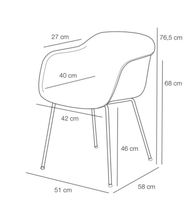 Muuto  Fiber Outdoor Armstoel zwart